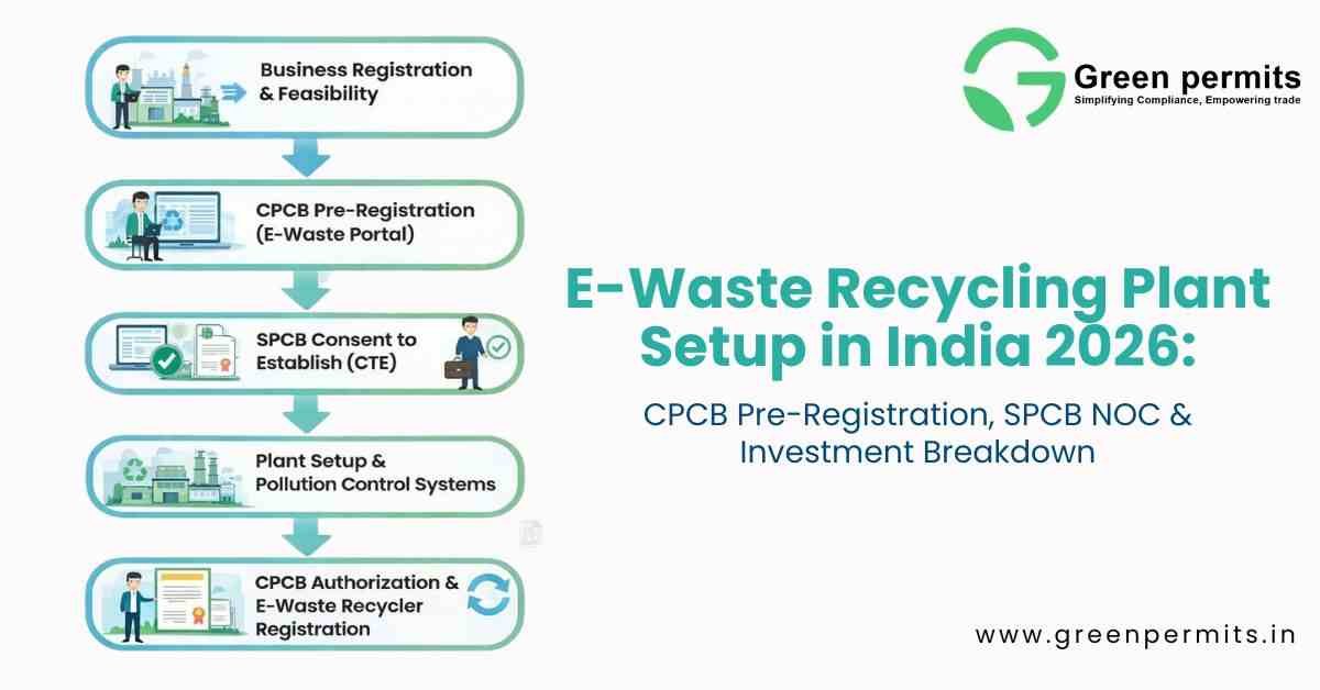 E-Waste Recycling Plant Setup in India 2026: CPCB Pre-Registration, SPCB NOC & Investment Breakdown - Green Permits